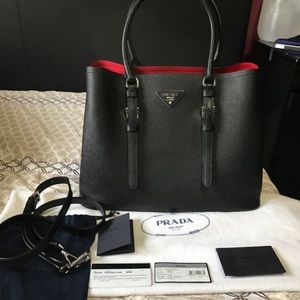 Prada double bag tote (small)